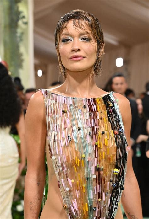 Rita Ora S Super Naked Dress Was Made Out Of Beads From Second Century