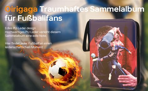 Oirigaga Sammelalbum F R Fu Ball Karten Pocket Fussball Sammelkarten