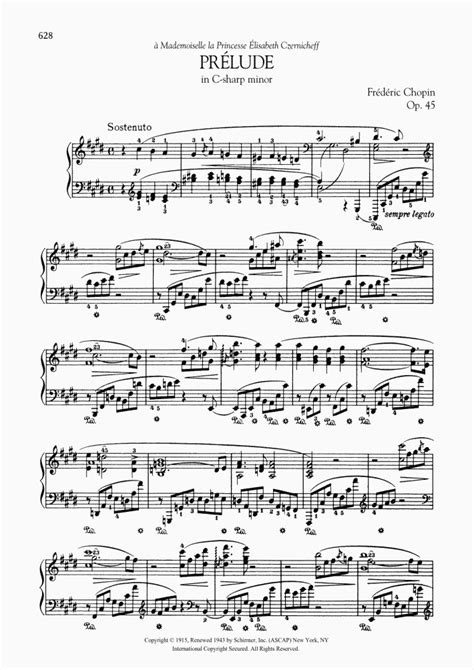 Prélude in C sharp minor Op 45 Piano Sheet Music