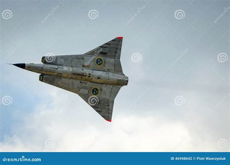 Closeup for Saab 35 Draken in Flight Editorial Photography - Image of ...