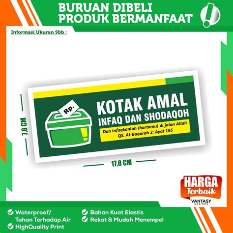 Sticker Vynil Kotak Amal Masjid Di Desain Vantasy Tokopedia Masjid