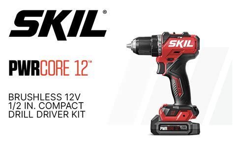 Skil Pwr Core 12 Brushless 12v 12 In Compact Varible Speed Drill Driver Kit With 12 Single