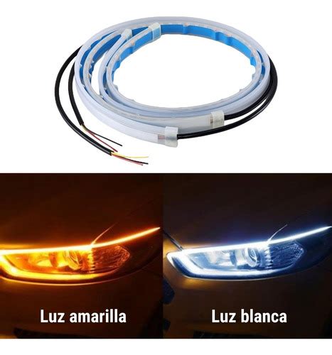 Par Tira Led Flexible Cm Drl Direccional Secuencial Auto Meses Sin