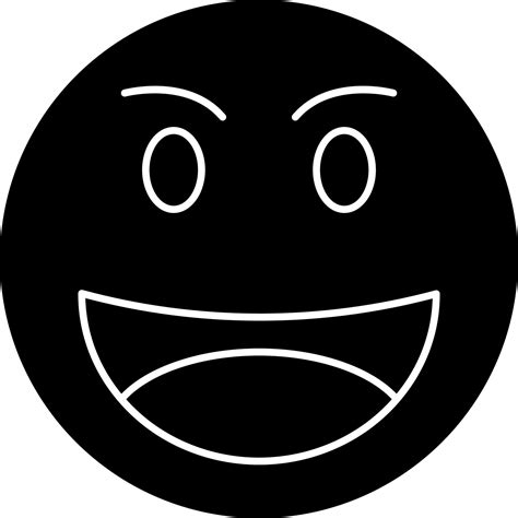 Black And White Smiley Face Emoji Icon. 24471952 Vector Art at Vecteezy