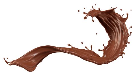 Chocolate Isolated Splashes Wave D Render Illustration Png