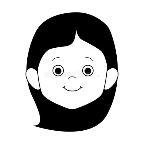 Cartoon Happy Girl Face Icon Stock Vector Illustration Of Cartoon