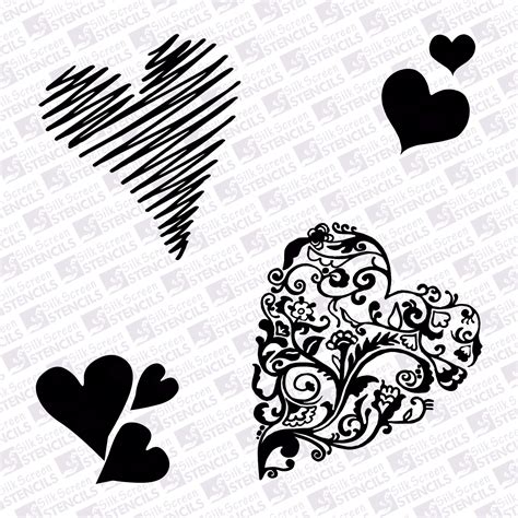 Heart Silkscreen Stencils