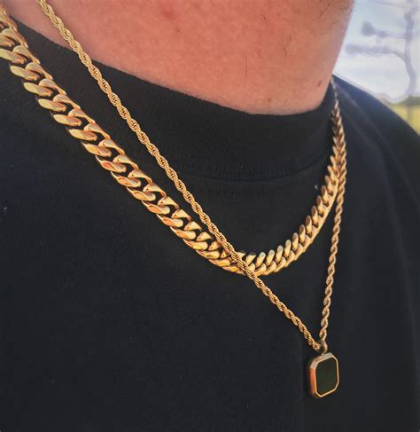 18k Gold Onyx Necklace Mens Necklace Onyx Stone Pendant Etsy UK