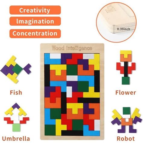 Casse T Te En Bois Tangram Thinking Toys Puzzle Montessori Pour Les