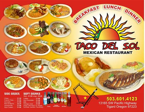 Mexican Food Menu Delivery Tigard Or Taco Del Sol