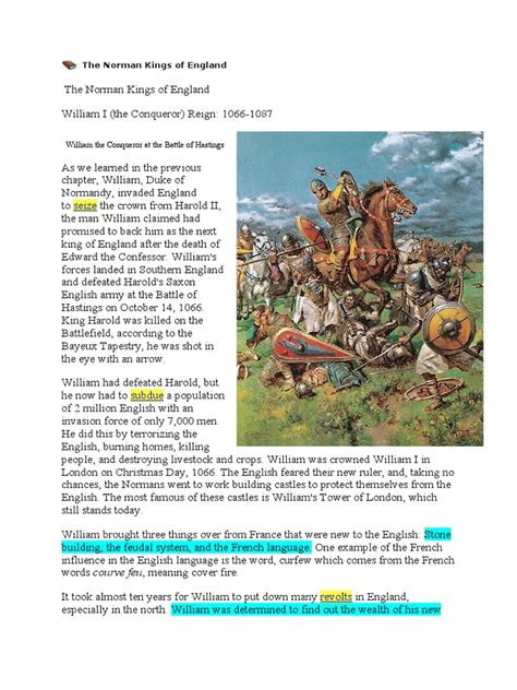 6.The Norman Kings of England | PDF | William The Conqueror | Middle Ages