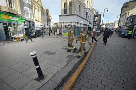 39643424-The day after the major flooding in Hastings town centre ...