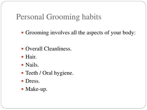 Ppt Personal Grooming Powerpoint Presentation Id1463789