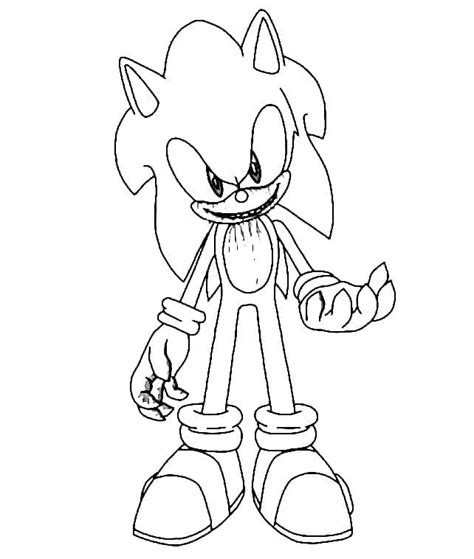 Dibujos De Sonic Exe Sonriente Para Colorear Para Colorear Pintar E