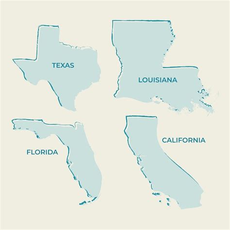 Free Vector | Hand drawn usa states outline map