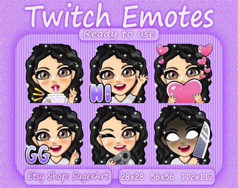 Curly Black Hair Emotes Twitch For Streamers Wavy Etsy