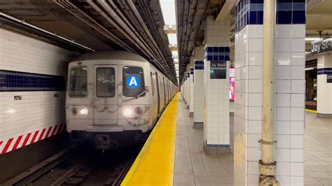 IND Subway A Trains End With Coney Island Bound F Trains At Jay Street