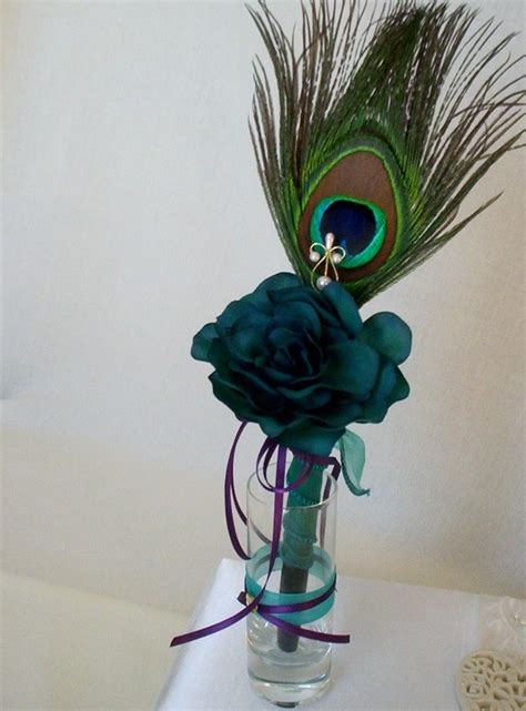 Peacock Feather Pen Teal Wedding Accessories Etsy Teal Wedding