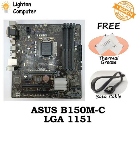 【FREE GIFT】 ASUS B150M-C / D620MT-K / DP_MB Motherboard | B150 | LGA ...