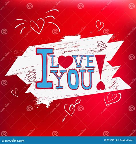 Postcard I Love You In Vector Eps 10 Stock Vector Illustration Of