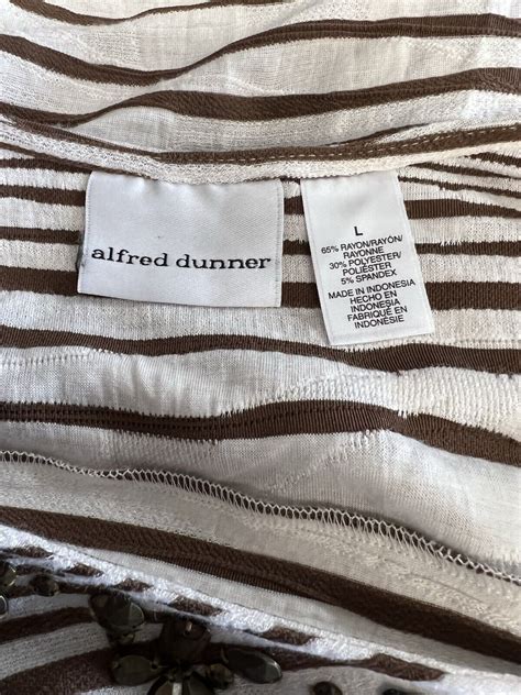 Womens Alfred Dunner Brown And Beige Top Size L Ebay