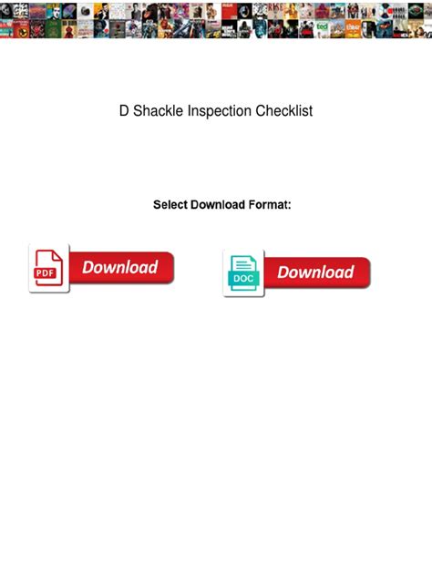 D Shackle Inspection Checklist Pdf Crane Machine Rope