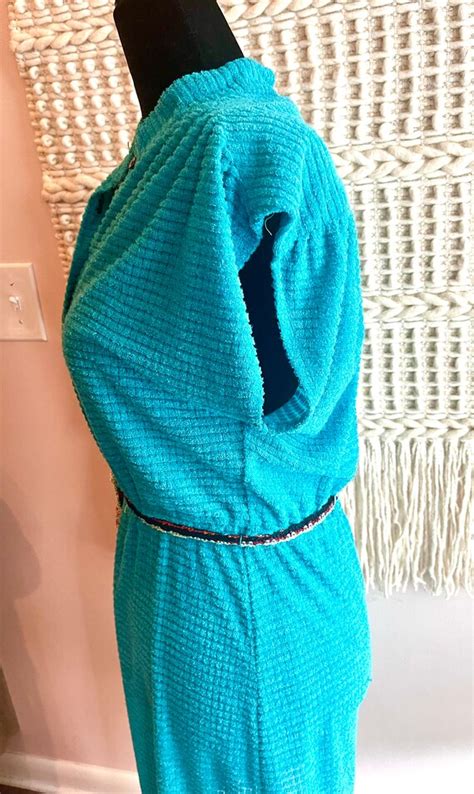 Late S Early S Vintage Turquoise Terry Cloth Gem