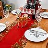 Amazon AMARED Christmas Embroidered Table Runner Cutwork Green