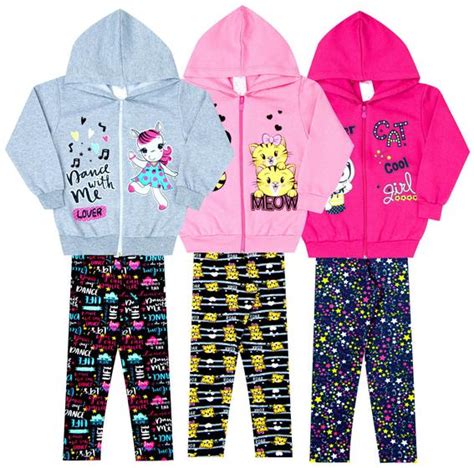 Kit Conjunto De Moleton Infantil Menina Inverno Atacado Martin Shop