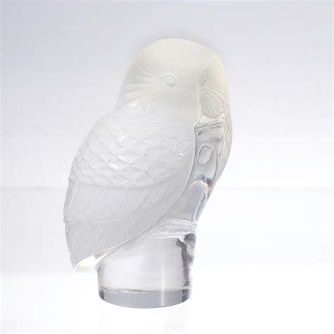 Lalique Frosted Glass Chouette Owl Figurine Or Paperweight For Sale At 1stdibs