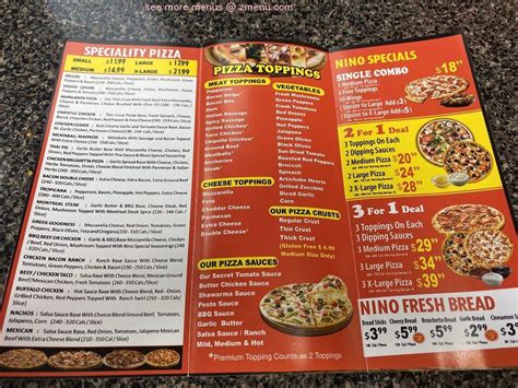 Online Menu of Nino Pizza Restaurant, Smithville, Ontario, L0R 2A0 - Zmenu