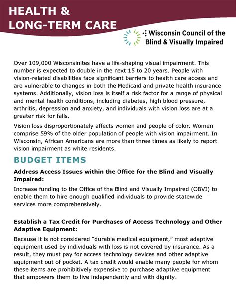 Advocacy - Wisconsin Council of the Blind & Visually Impaired