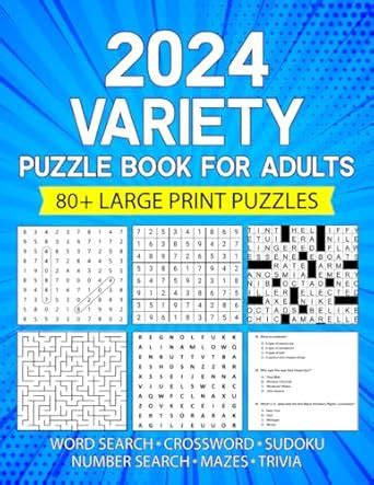 Variety Puzzle Book For Adults Large Print Puzzles Word