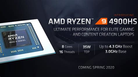 AMD Ryzen Mobile 4000 Series Detailed; New Ryzen 9 4900HS, 4900H Gaming ...