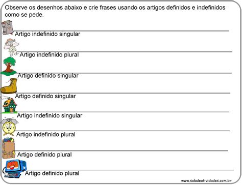 Atividades De Artigos Definidos E Indefinidos Para Imprimir S Escola