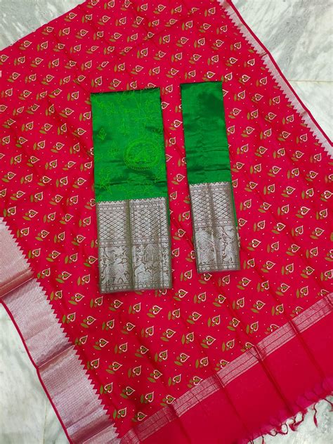 Mangalgiri Exclusive Pattu Kanchi Design Border Digital Printed Voni