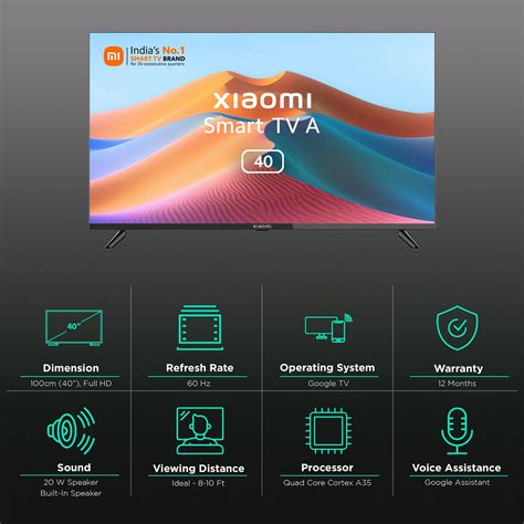 Buy Xiaomi A Series Cm Inch Full Hd Led Smart Google Tv With