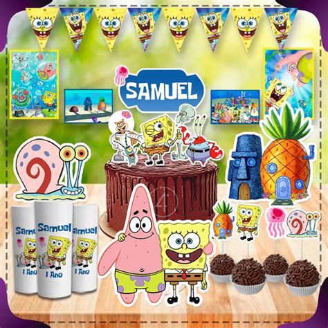 Bob Esponja Fenda Do Bikini Kit Festa Completo Shopee Brasil
