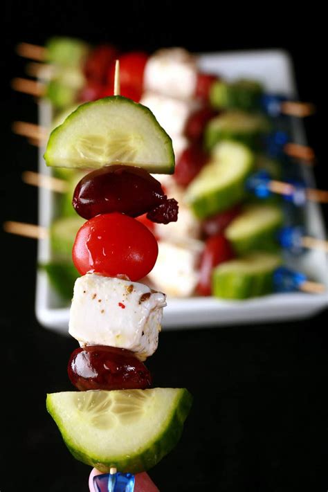 Easy Greek Salad Skewers Recipe Low Carb Hoser