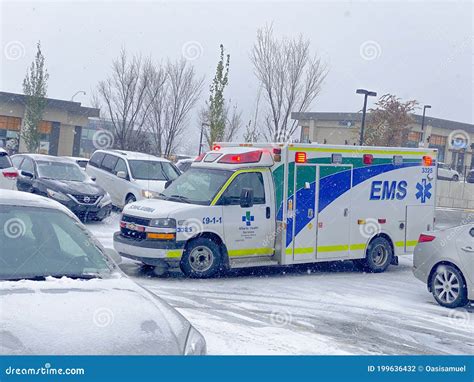 An Emergency Medical Services Ambulance 9 1 1 Alberta Health Services