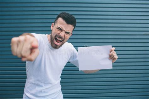 Man Holding Blank Piece Paper Stock Photos Free Royalty Free