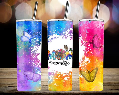 Mom Life Tie Dye Sunflower Butterfly Tumbler Sunflower Etsy