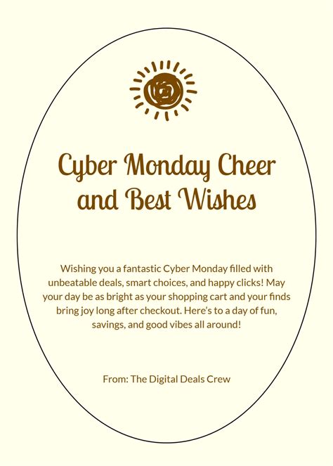 Free Cyber Monday Best Wishes Template to Edit Online