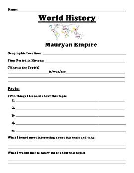 Mauryan Empire Fact Summary Assignment By Best Educational Consulting