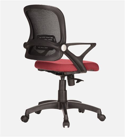 Buy Loca Mid Back Ergonomic Office Chair In Maroon Colour By Teal