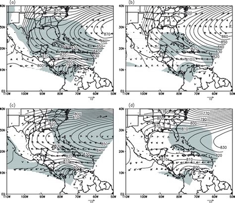 The 925 Hpa Geopotential Heights Gpm And Winds M S 21 For The