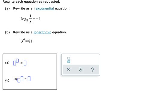 Answered Rewrite Each Equation As Requested A Bartleby