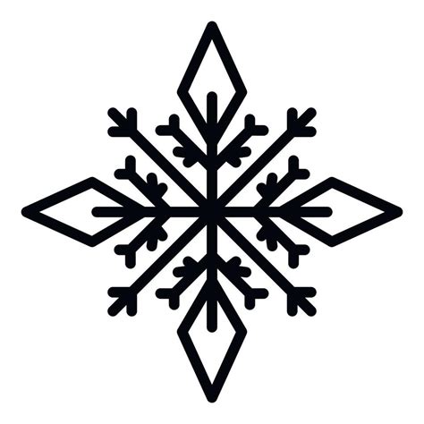 Decorative snowflake icon, outline style 15264163 Vector Art at Vecteezy