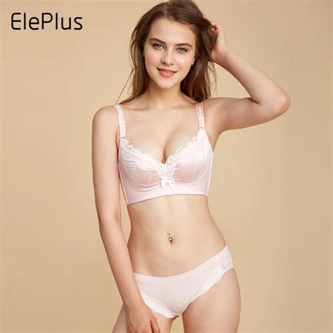 ElePlus Wireless Bra Set Push Up Lingerie Adjusted Straps Underwear