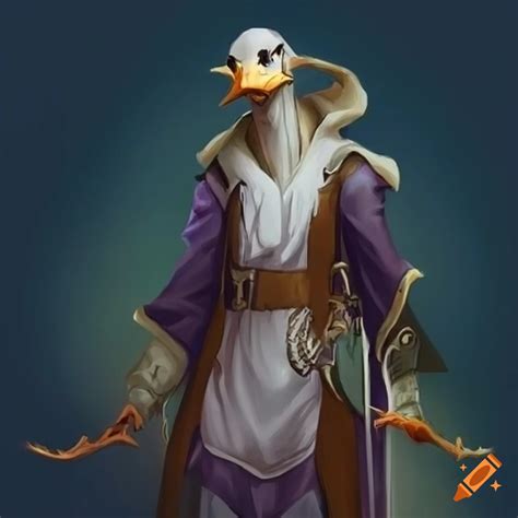 Illustration Of A Humanoid Duck Mage Mentalist On Craiyon